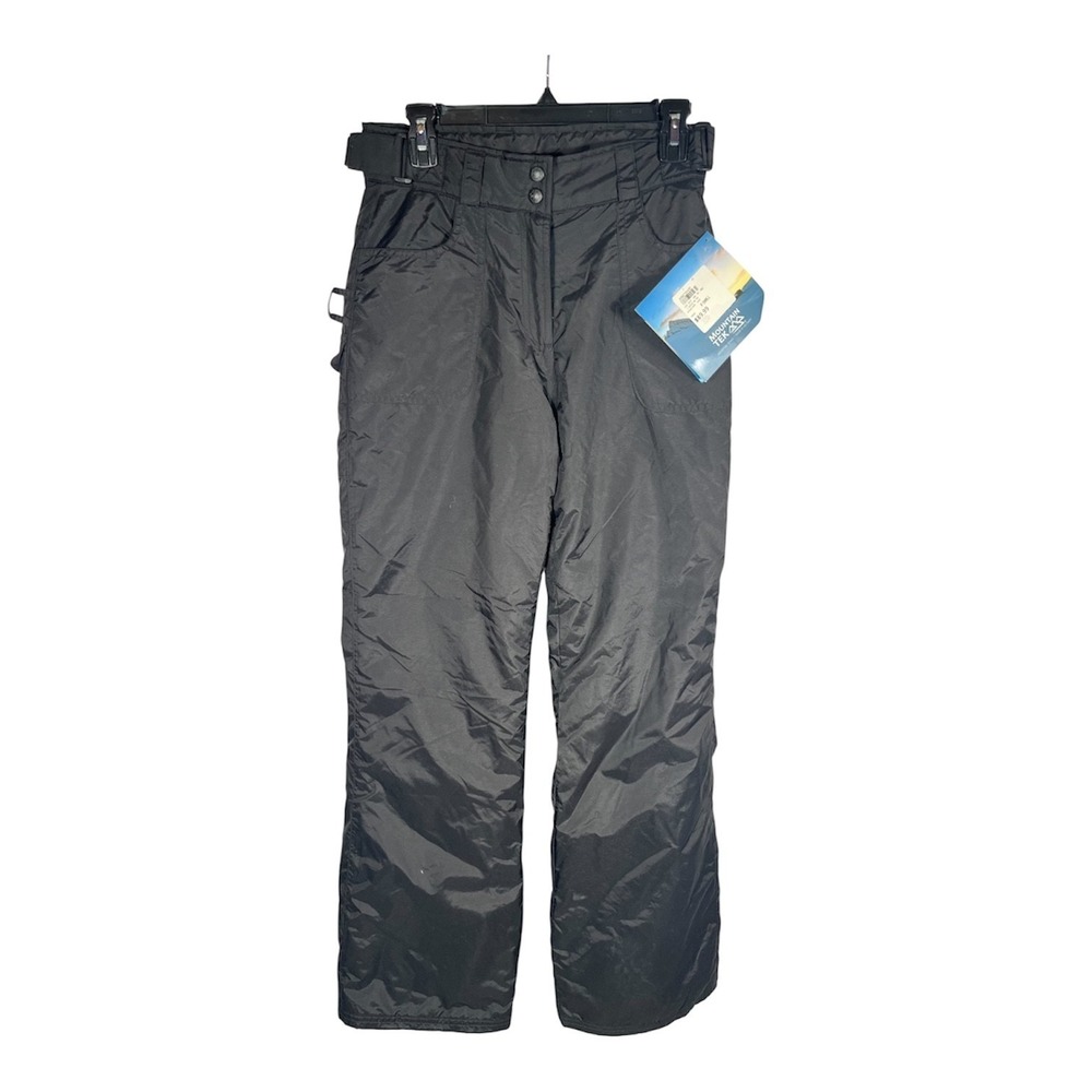 Mountain Tek Women's Sz XS Glacier Insulated Ski Pants Black Snow Adj Belt-1976